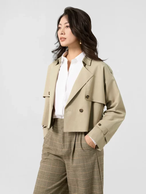 Women's Short Coat with Elastic Waistband