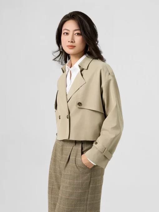 Women's Short Coat with Elastic Waistband