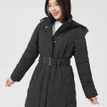 Women’s Long Sleeve Down Jacket with Detachable Hood